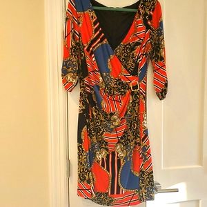 Tahari silky print dress